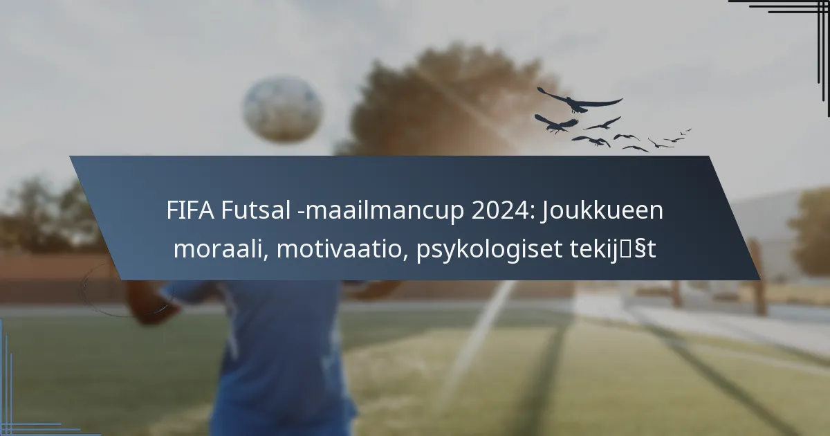 FIFA Futsal -maailmancup 2024: Joukkueen moraali, motivaatio, psykologiset tekijät