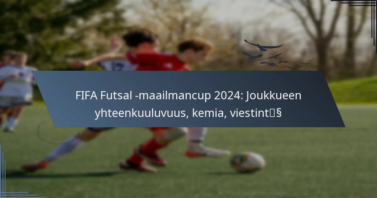 FIFA Futsal -maailmancup 2024: Joukkueen yhteenkuuluvuus, kemia, viestintä