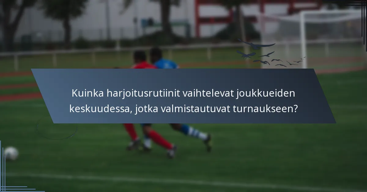 Kuinka harjoitusrutiinit vaihtelevat joukkueiden keskuudessa, jotka valmistautuvat turnaukseen?