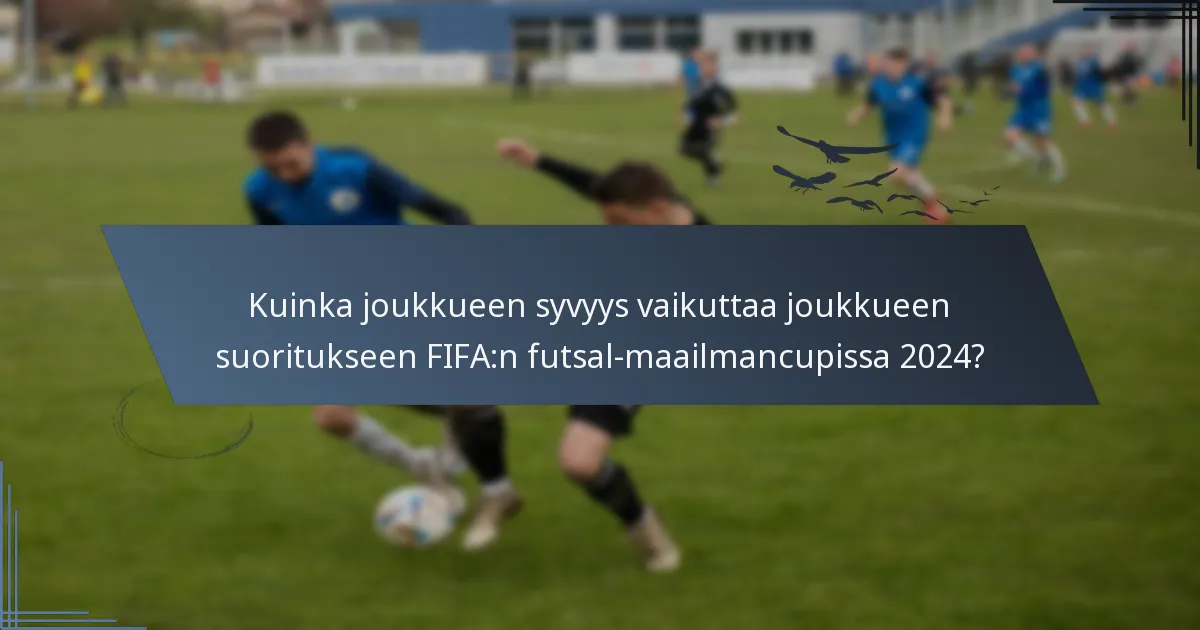 Kuinka joukkueen syvyys vaikuttaa joukkueen suoritukseen FIFA:n futsal-maailmancupissa 2024?