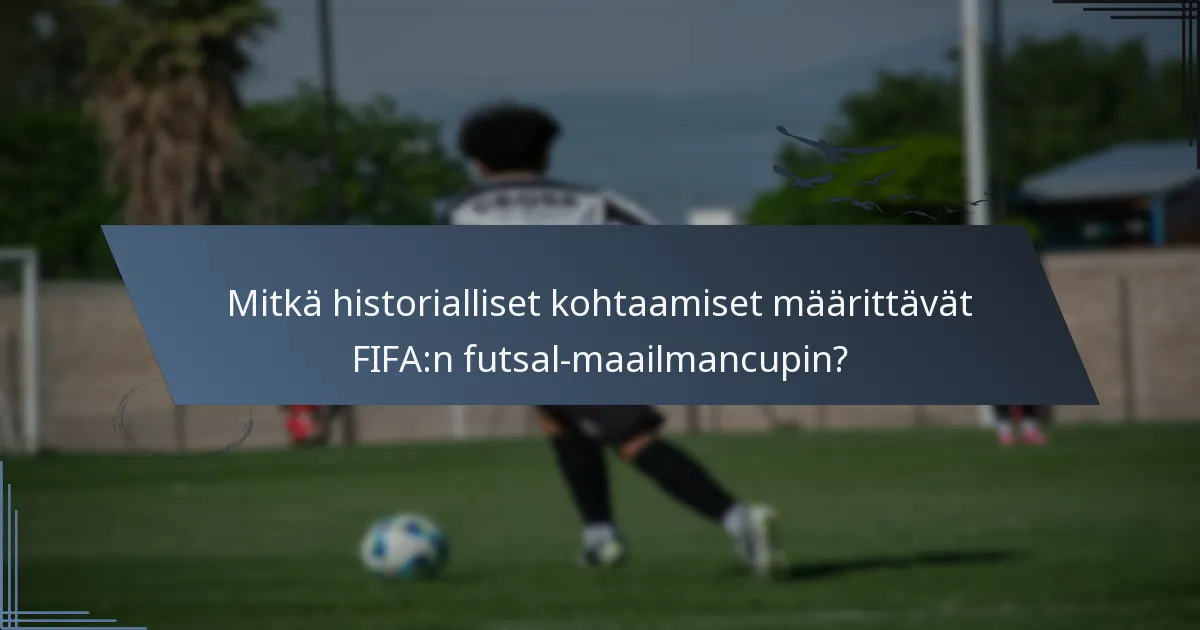 Mitkä historialliset kohtaamiset määrittävät FIFA:n futsal-maailmancupin?