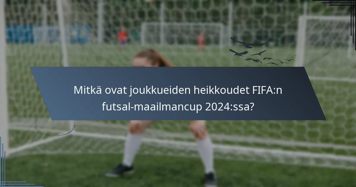 Mitkä ovat joukkueiden heikkoudet FIFA:n futsal-maailmancup 2024:ssa?