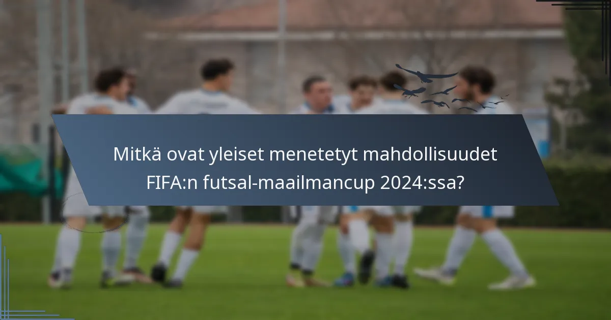 Mitkä ovat yleiset menetetyt mahdollisuudet FIFA:n futsal-maailmancup 2024:ssa?